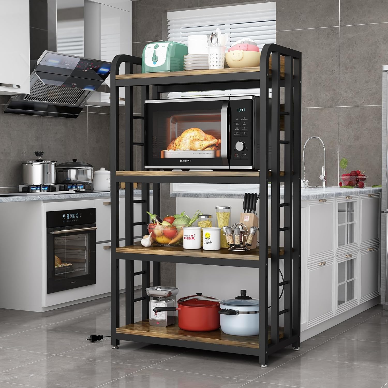 4 Tier Kitchen Bakers Rack Wit - Kitchen Appliances Countertop review and price