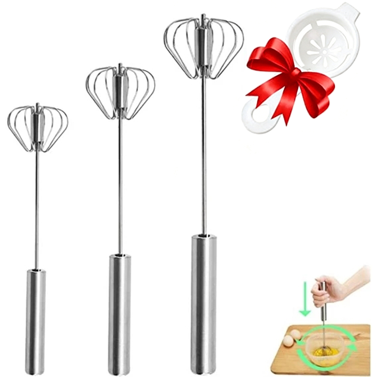 1/3pcs Stainless Steel Egg Bea - Kitchen Appliances B&Q review and price